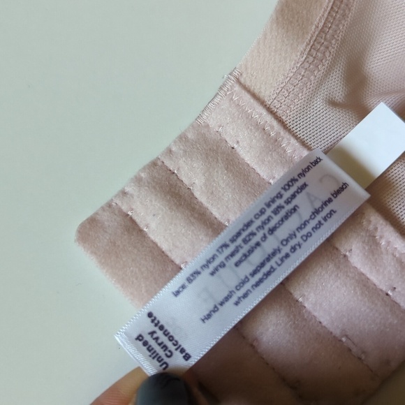 Cacique Unlined Curvy Balconette Size 50C Light Pink Blush Mesh Lace Romance - Picture 10 of 14